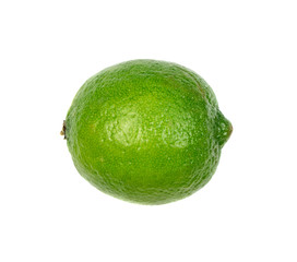 Sour key one whole lime isolated on white background