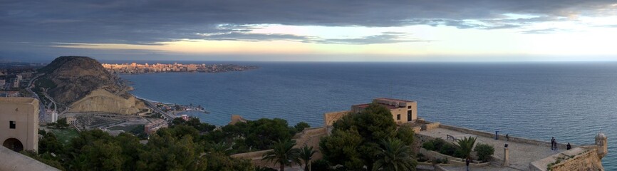 Fototapeta na wymiar Santa Barbara Castleat Alicante, Spain