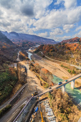 2017年秋の八ッ場ダム予定地の風景