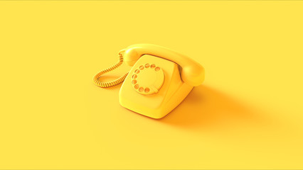 Yellow Telephone 3d illustration 3d render