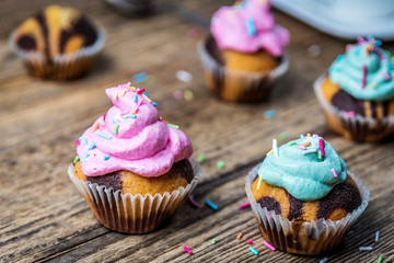 Chocolate cupcake with cream