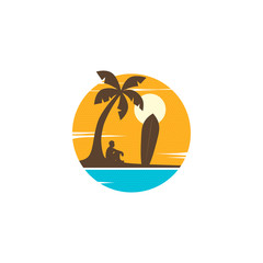 summer holidays beach sign symbol