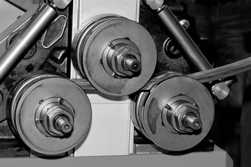 Industrial machine for bending steel pipes and rods.