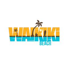 waikiki summer holidays beach sign symbol - 236579656
