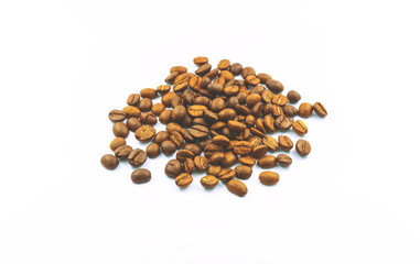 Coffee beans on white background. Designed for white backgrounds.