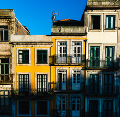 porto typicall colorfull house with blu sky