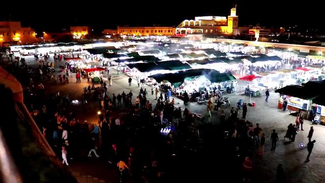 Nightlapse Of Jemaa El Fnaa Marrakesh Morocco