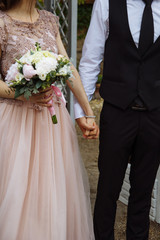 wedding bridal bouquet in hand