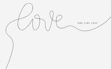 Love letter one line drawing. Vector illustration.
