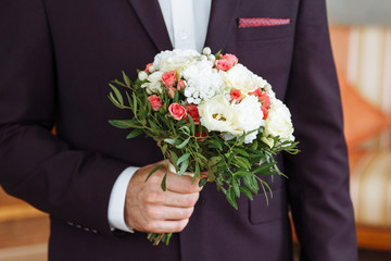 wedding bridal bouquet in hand