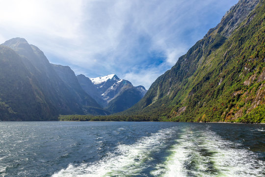 Milford sound amazing view from the cruise ferry