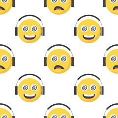 Obraz premium Funny Emoticon seamless pattern