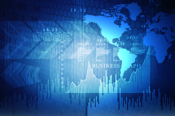 2d rendering Stock market online business concept. business Graph 
