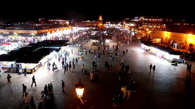 nightlapse of jemaa el fnaa Marrakesh Morocco