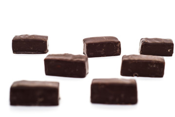 Marshmallow in chocolate isolated on white background