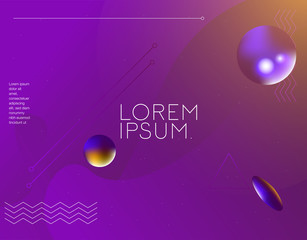 Colorful geometric background. Liquid, flow, fluid background. Fluid 3d shapes composition. Modern abstract cover