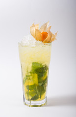 Alcohol cocktail drink on a white background