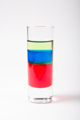 Alcohol glass shot on a white background