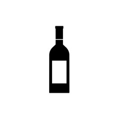 Wine bottle icon isolated on white background. Vector illustration.