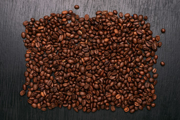 coffee beans in shape of heart