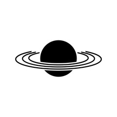 Fototapeta na wymiar Planet Saturn with planetary ring system flat vector icon for astronomy apps and websites