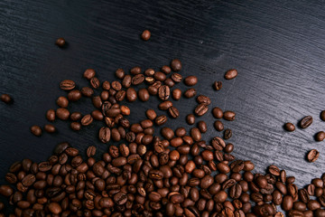 coffee beans on a black background