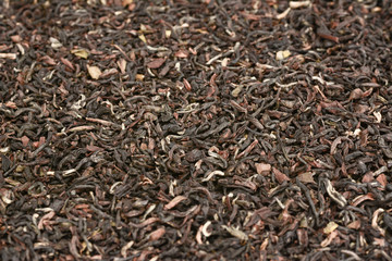 Indian darjeeling loose black tea background and texture