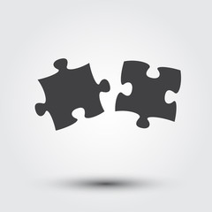 Couple puzzle piece with technology background. Jigsaw symbol of connection. business strategy