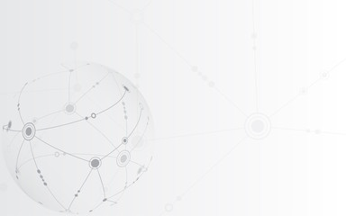 Global network connection World map abstract technology background global business innovation concept