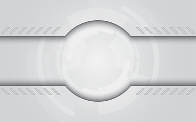  Grey white Abstract technology background with various technology elements Hi-tech communication concept innovation background Circle empty space for your text