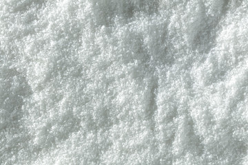 Christmas compositions on white snow with a view from flat   