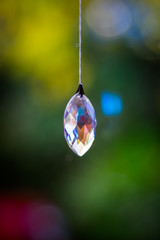 Crystal refracting colours of the rainbow spectrum