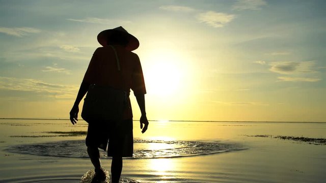 Male fisherman from the indigenous community of Indonesia working outdoors