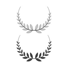 floral circle frame Simple wedding wreath vector hand drawn illustration