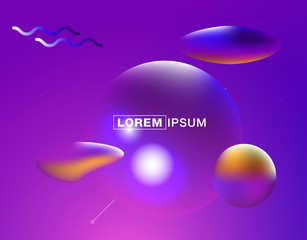 Bright poster with dynamic waves