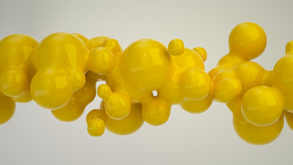 Abstract yellow bubble from spherecial shapes