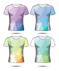  t-shirt templates abstract geometric collection of different colors polygonal mosaic