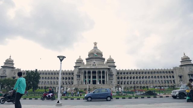 Time Lapse of Vidhana Soudha Building Home of Indian State Legislature