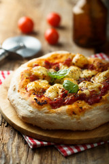 Homemade Margherita pizza