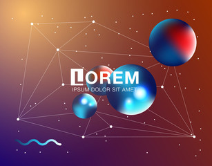 Bright poster with dynamic waves