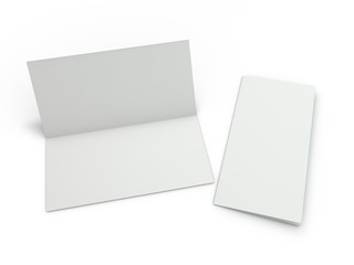 Blank portrait mock-up paper. Brochure, magazine, postcard isolated. 3D