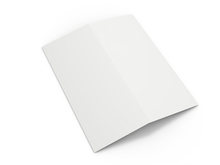 Blank portrait mock-up paper. Brochure, magazine, postcard isolated. 3D