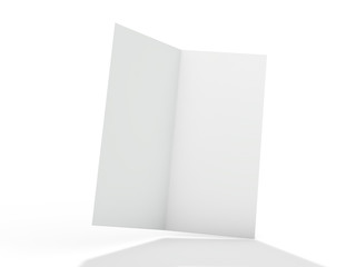 Naklejka premium Blank portrait mock-up paper. Brochure, magazine, postcard isolated. 3D