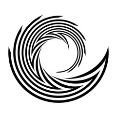 Design monochrome spiral movement illusion element
