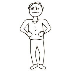 Angry man. Vector flat cartoon illustration