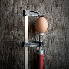 egg on wooden table