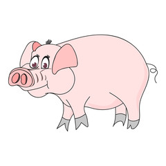 Beautiful colorful vector pig, symbol of 2019 year