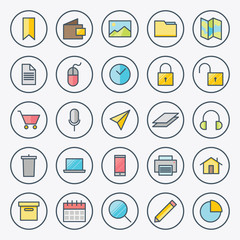 Colorful Line Icons Set - vector 