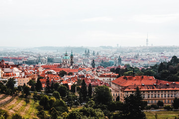 Fototapeta premium View of the Old Town pier architecture in Prague, Czech Republic