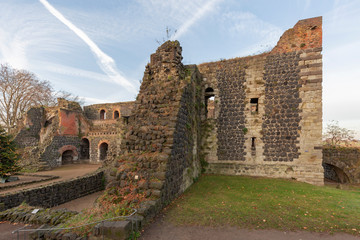 View to the Kaiserpfalz (english: Emperor Palatinate) with big walls, the Palatinate goes back to a...